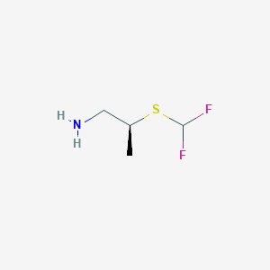 molecular formula C4H9F2NS B13470392 (S)-2-((Difluoromethyl)thio)propan-1-amine 