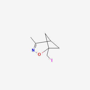 molecular formula C7H10INO B13470396 1-(Iodomethyl)-4-methyl-2-oxa-3-azabicyclo[3.1.1]hept-3-ene 