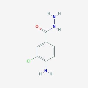 molecular formula C7H8ClN3O B13470413 4-Amino-3-chlorobenzohydrazide 