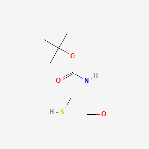 molecular formula C9H17NO3S B13470457 tert-butyl N-[3-(sulfanylmethyl)oxetan-3-yl]carbamate 