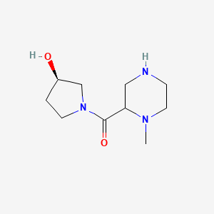 molecular formula C10H19N3O2 B13470461 (3R)-1-(1-methylpiperazine-2-carbonyl)pyrrolidin-3-ol 