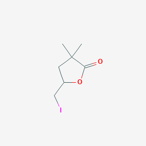 molecular formula C7H11IO2 B13470463 5-(Iodomethyl)-3,3-dimethyloxolan-2-one CAS No. 90897-98-6