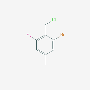 molecular formula C8H7BrClF B13470553 1-Bromo-2-(chloromethyl)-3-fluoro-5-methylbenzene 