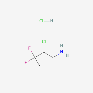 molecular formula C4H9Cl2F2N B13470579 2-Chloro-3,3-difluorobutan-1-amine hydrochloride 