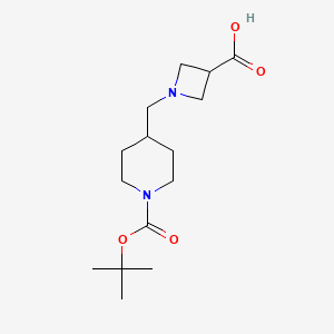 1-({1-[(Tert-butoxy)carbonyl]piperidin-4-yl}methyl)azetidine-3-carboxylic acid