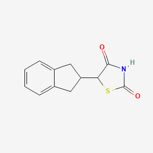 molecular formula C12H11NO2S B13470733 5-(2,3-dihydro-1H-inden-2-yl)-1,3-thiazolidine-2,4-dione 