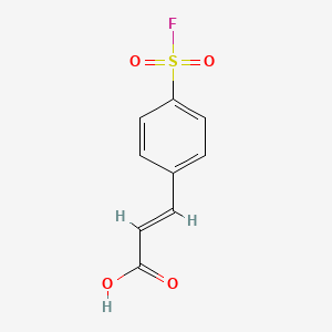 molecular formula C9H7FO4S B13470779 3-[4-(Fluorosulfonyl)phenyl]prop-2-enoic acid CAS No. 717-67-9