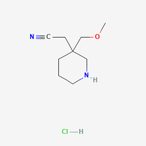 2-[3-(Methoxymethyl)piperidin-3-yl]acetonitrile hydrochloride