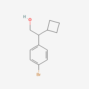 molecular formula C12H15BrO B13470840 2-(4-Bromophenyl)-2-cyclobutylethan-1-ol 