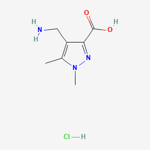 molecular formula C7H12ClN3O2 B13470844 4-(aminomethyl)-1,5-dimethyl-1H-pyrazole-3-carboxylic acid hydrochloride 