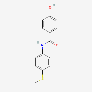 molecular formula C14H13NO2S B13470849 4-Hydroxy-N-[4-(methylsulfanyl)phenyl]benzamide 