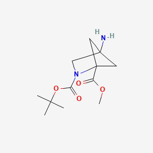 molecular formula C12H20N2O4 B13470871 2-Tert-butyl 1-methyl 4-amino-2-azabicyclo[2.1.1]hexane-1,2-dicarboxylate CAS No. 2866307-08-4