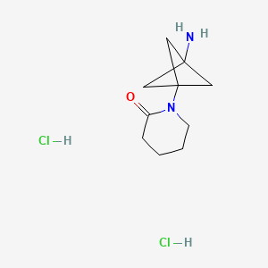 molecular formula C10H18Cl2N2O B13470895 1-{3-Aminobicyclo[1.1.1]pentan-1-yl}piperidin-2-one dihydrochloride 