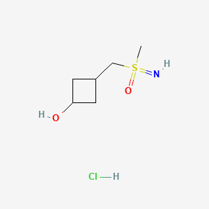 molecular formula C6H14ClNO2S B13470899 Imino(methyl){[(1r,3r)-3-hydroxycyclobutyl]methyl}-lambda6-sulfanone hydrochloride, trans 