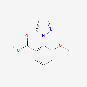 molecular formula C11H10N2O3 B13470900 3-methoxy-2-(1H-pyrazol-1-yl)benzoic acid CAS No. 2866322-45-2