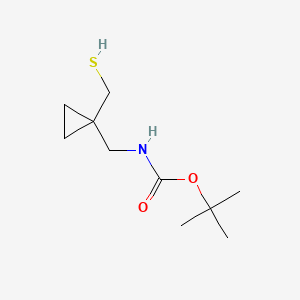 molecular formula C10H19NO2S B13470916 tert-butyl N-{[1-(sulfanylmethyl)cyclopropyl]methyl}carbamate 