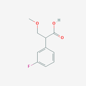 molecular formula C10H11FO3 B13470929 2-(3-Fluorophenyl)-3-methoxypropanoic acid 