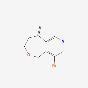 molecular formula C10H10BrNO B13470937 4-bromo-9-methylidene-5H,7H,8H,9H-oxepino[4,3-c]pyridine 