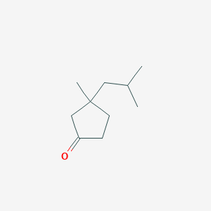 molecular formula C10H18O B13470944 3-Methyl-3-(2-methylpropyl)cyclopentan-1-one CAS No. 59346-66-6