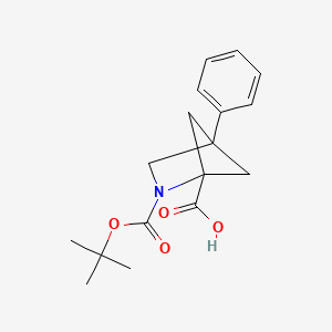 molecular formula C17H21NO4 B13470993 2-[(Tert-butoxy)carbonyl]-4-phenyl-2-azabicyclo[2.1.1]hexane-1-carboxylic acid 