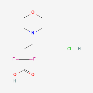 molecular formula C8H14ClF2NO3 B13471023 2,2-Difluoro-4-(morpholin-4-yl)butanoicacidhydrochloride 