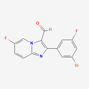 molecular formula C14H7BrF2N2O B13471032 2-(3-Bromo-5-fluorophenyl)-6-fluoroimidazo[1,2-a]pyridine-3-carbaldehyde 