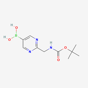 molecular formula C10H16BN3O4 B13471057 2-(Tert-butoxycarbonylamino)methylpyrimidine-5-boronic acid 