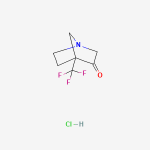 molecular formula C7H9ClF3NO B13471061 4-(Trifluoromethyl)-1-azabicyclo[2.2.1]heptan-3-one hydrochloride 