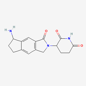 molecular formula C16H17N3O3 B13471106 3-(7-Amino-1-oxo-3,5,6,7-tetrahydrocyclopenta[f]isoindol-2-yl)piperidine-2,6-dione 