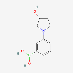 molecular formula C10H14BNO3 B13471175 3-(3-Hydroxypyrrolidino)phenylboronic acid 