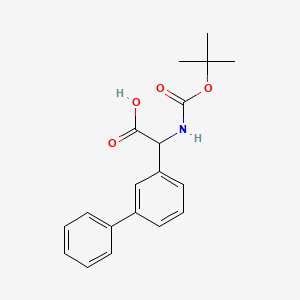 molecular formula C19H21NO4 B13471210 (2R)-2-[(Tert-butoxy)carbonylamino]-2-(3-phenylphenyl)acetic acid 