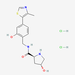 molecular formula C16H21Cl2N3O3S B13471241 (2S,4R)-4-hydroxy-N-{[2-hydroxy-4-(4-methyl-1,3-thiazol-5-yl)phenyl]methyl}pyrrolidine-2-carboxamide dihydrochloride 