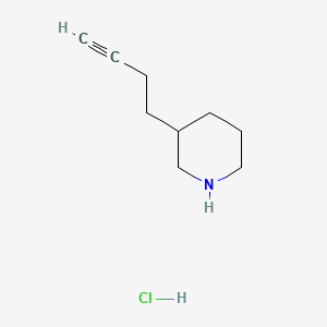 molecular formula C9H16ClN B13471242 3-(But-3-yn-1-yl)piperidine hydrochloride 