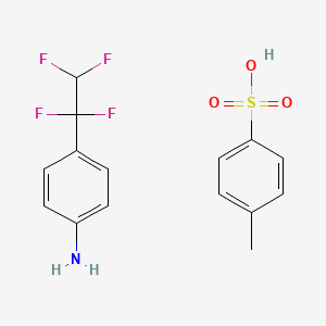 molecular formula C15H15F4NO3S B13471258 4-(1,1,2,2-Tetrafluoroethyl)aniline, 4-methylbenzene-1-sulfonic acid 