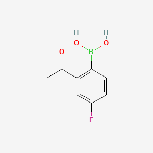 molecular formula C8H8BFO3 B13471295 (2-Acetyl-4-fluorophenyl)boronic acid 