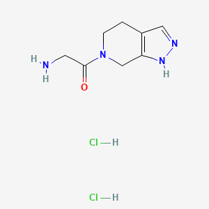 molecular formula C8H14Cl2N4O B13471337 2-amino-1-{1H,4H,5H,6H,7H-pyrazolo[3,4-c]pyridin-6-yl}ethan-1-one dihydrochloride 