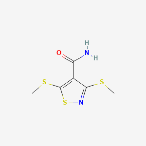 molecular formula C6H8N2OS3 B1347224 3,5-二(甲硫基)异噻唑-4-甲酰胺 CAS No. 4886-14-0
