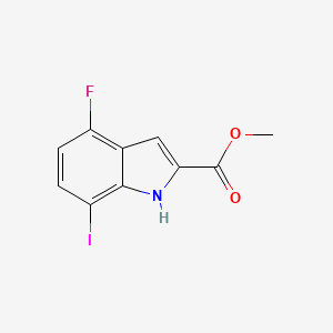 molecular formula C10H7FINO2 B13472827 methyl 4-fluoro-7-iodo-1H-indole-2-carboxylate 