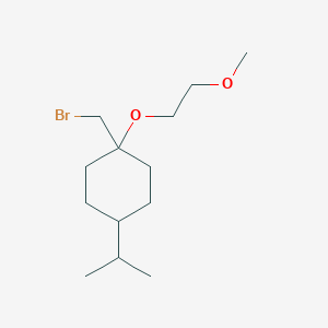 molecular formula C13H25BrO2 B13472832 1-(Bromomethyl)-4-isopropyl-1-(2-methoxyethoxy)cyclohexane 