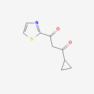 molecular formula C9H9NO2S B13473046 1-Cyclopropyl-3-(thiazol-2-yl)propane-1,3-dione 