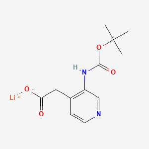 molecular formula C12H15LiN2O4 B13473095 Lithium(1+) 2-(3-{[(tert-butoxy)carbonyl]amino}pyridin-4-yl)acetate 