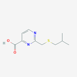 molecular formula C10H14N2O2S B13473133 2-((Isobutylthio)methyl)pyrimidine-4-carboxylic acid 