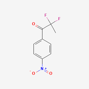 molecular formula C9H7F2NO3 B13473144 2,2-Difluoro-1-(4-nitrophenyl)propan-1-one 