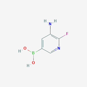 molecular formula C5H6BFN2O2 B13473206 3-Amino-2-fluoropyridine-5-boronic acid 