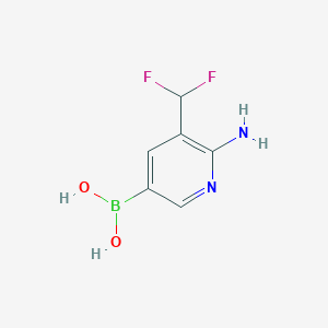 molecular formula C6H7BF2N2O2 B13473214 [6-Amino-5-(difluoromethyl)pyridin-3-yl]boronic acid 