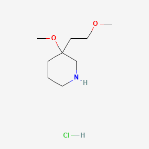 molecular formula C9H20ClNO2 B13473220 3-Methoxy-3-(2-methoxyethyl)piperidine hydrochloride 