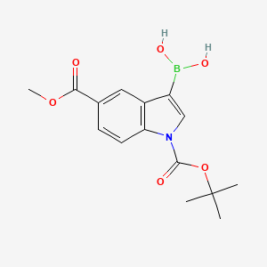 {1-[(tert-butoxy)carbonyl]-5-(methoxycarbonyl)-1H-indol-3-yl}boronic acid