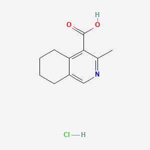 molecular formula C11H14ClNO2 B13473282 3-Methyl-5,6,7,8-tetrahydroisoquinoline-4-carboxylic acid hydrochloride 