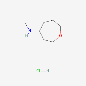 molecular formula C7H16ClNO B13473298 N-methyloxepan-4-amine hydrochloride 