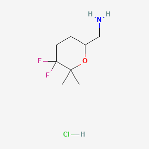 molecular formula C8H16ClF2NO B13473299 1-(5,5-Difluoro-6,6-dimethyloxan-2-yl)methanamine hydrochloride 